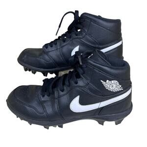 Nike Jordan 1 Mid TD Black White Football Cleats DS Size 10.5 (FJ6805-001)